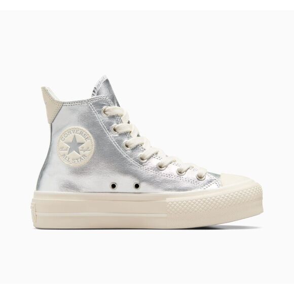 Converse Chuck Taylor All Star Lift Metallic Silver 8.5 women's VGUC - Picture 1 of 9